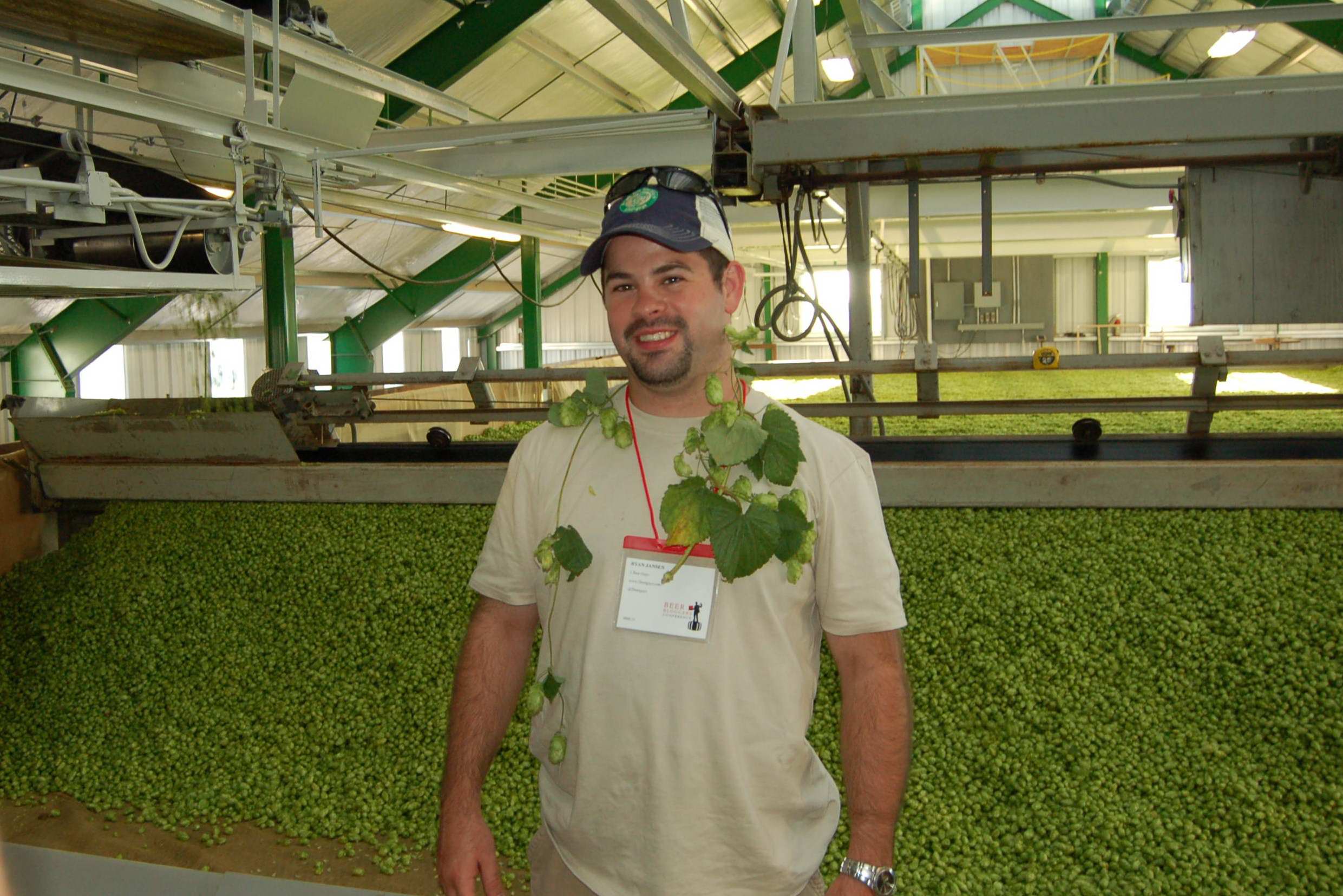 Beer Bloggers Conference - Ryan in front of hops drying