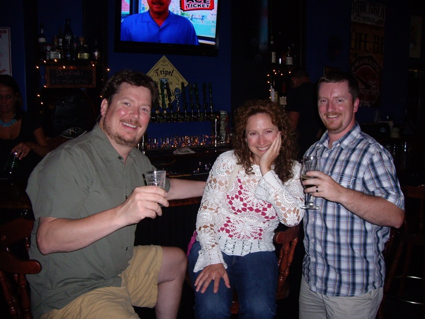 Nils, Felica and Ian at the ale house