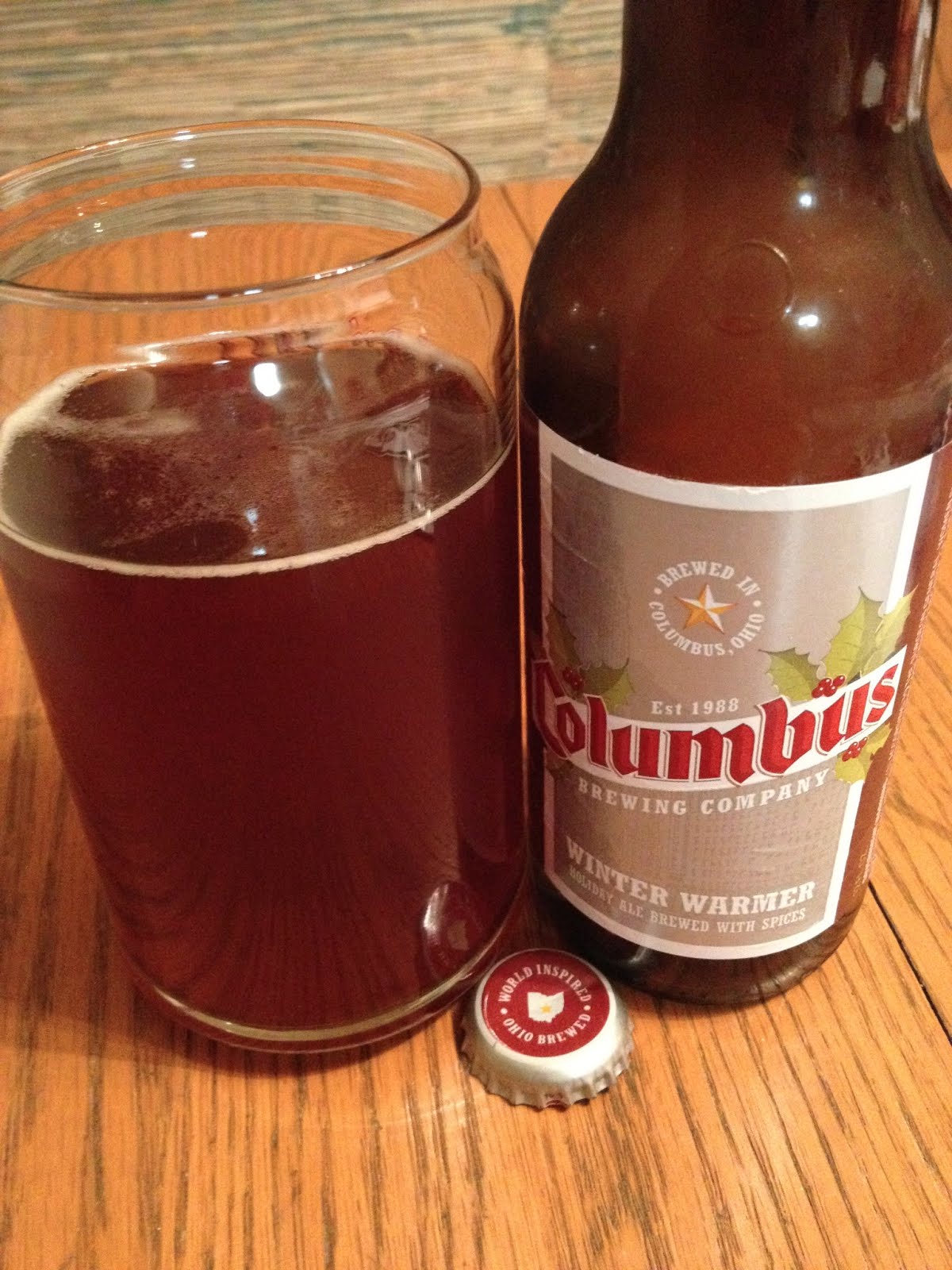 Columbus Brewing Winter Warmer Poured into a Glass - Lee Movic