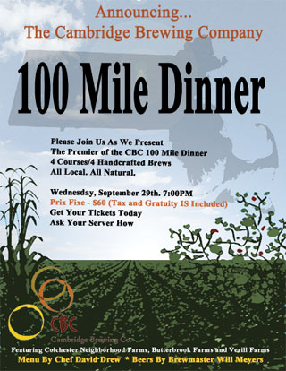 Cambridge Brewing - 100 Mile Beer Dinner